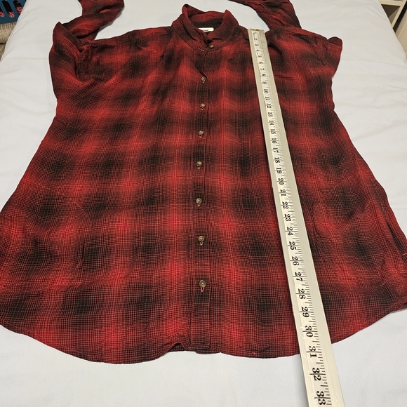 J. Jill Casual Everyday Top tunic Shirt Women Size L Plaid Two Ply - Picture 7 of 11